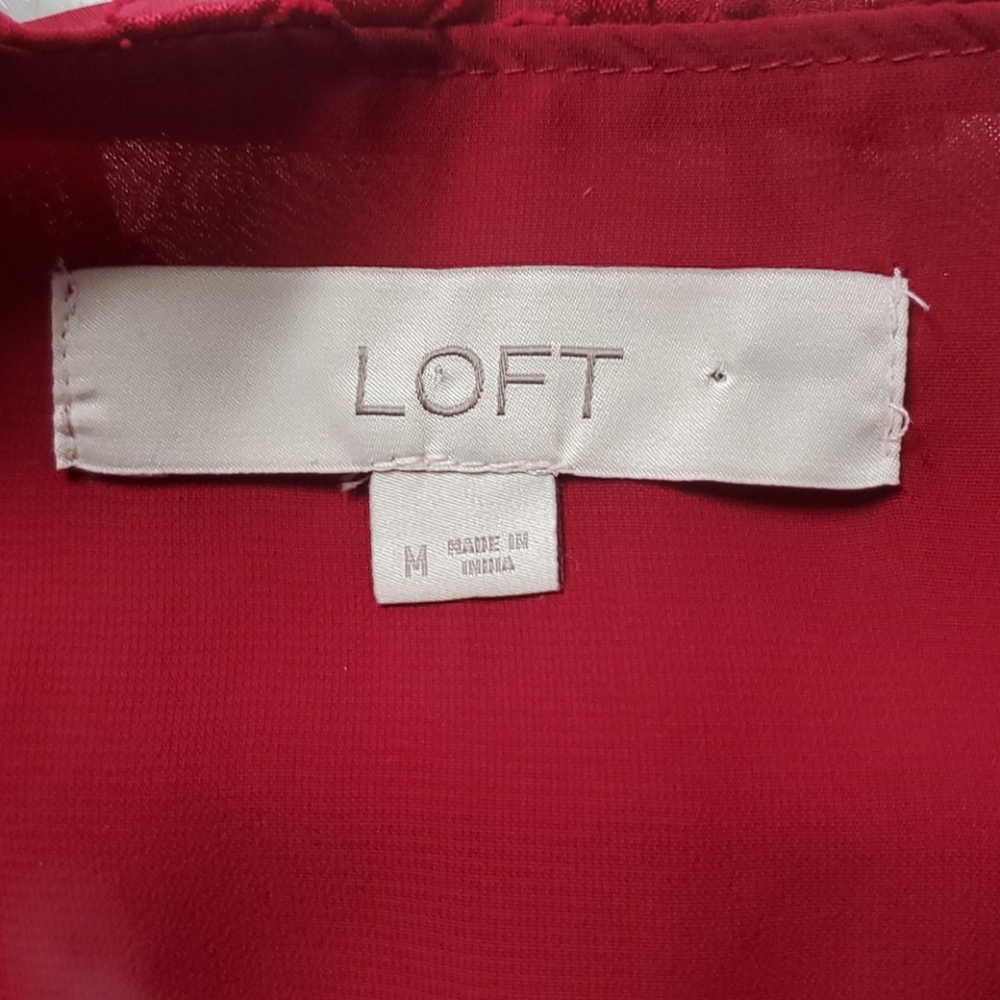 LOFT Womens Red Floral Tank Top - Picture 6 of 7